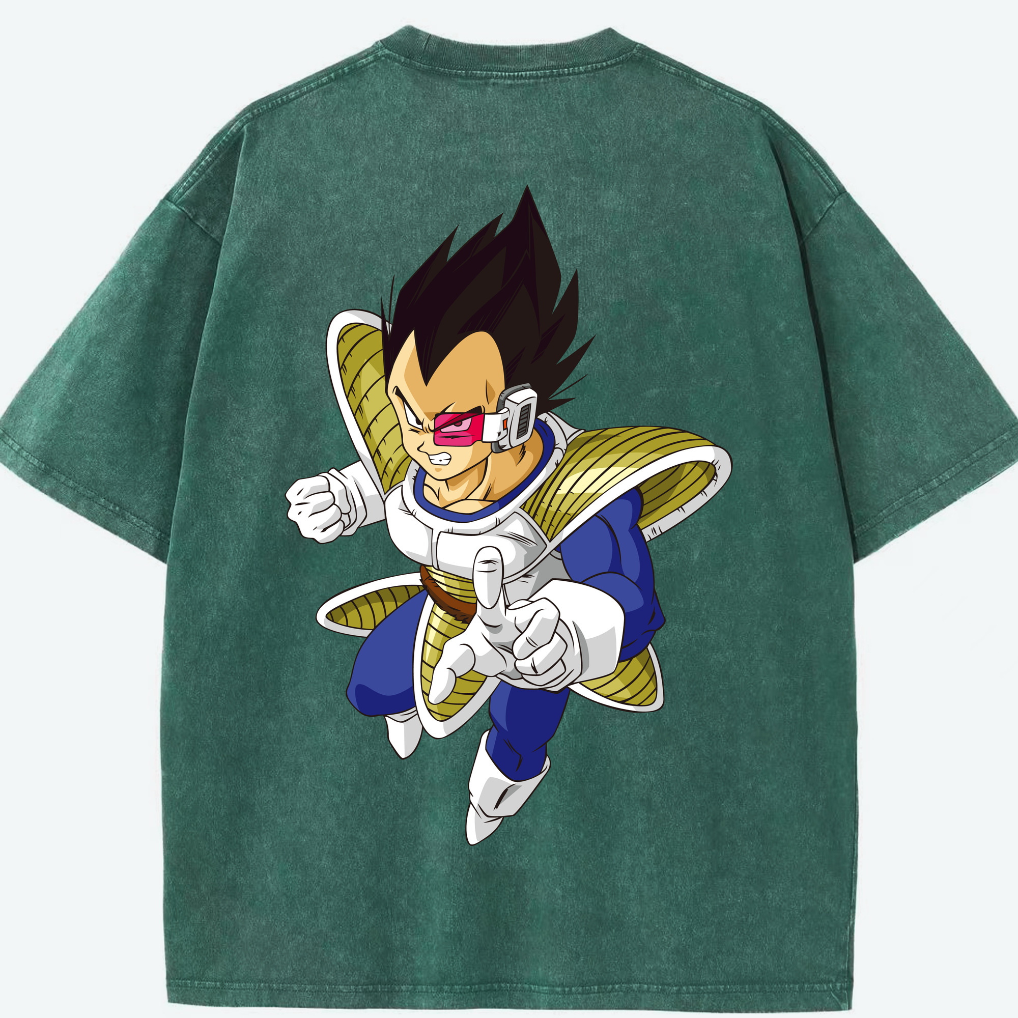 （画像用） ドラゴンボール ベジータ四世（Bejīta Yonsei）DRAGON BALL Vegeta IV 綿100% ヴィンテージ風 半袖Tシャツ（背面プリント）